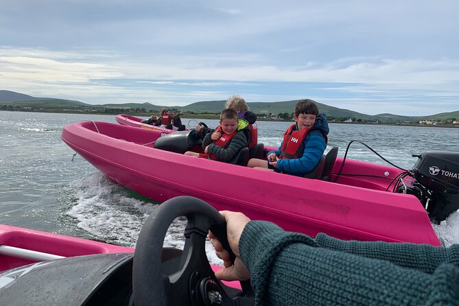 Funky Pink Self Drive Boats - Arriving at Dingle Boat Tours and Getting Ready to Drive