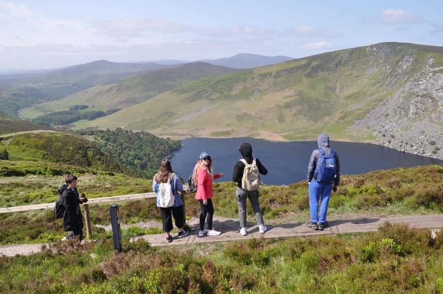 Personal Tour from Dublin: Wicklow, Glendalough, Powerscourt - Powerscourt House and Gardens: gardens, coffee, and Sugarloaf Mountain views